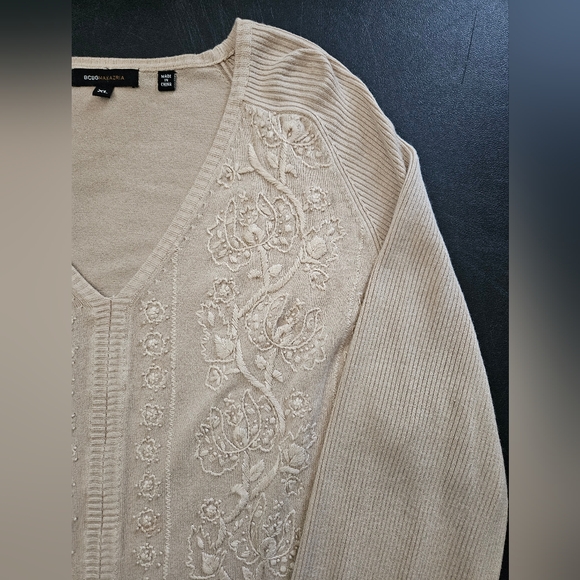 NWOT - BCBGMaxAzria Silk Blend Tan Jersey - Size XL - Picture 5 of 11